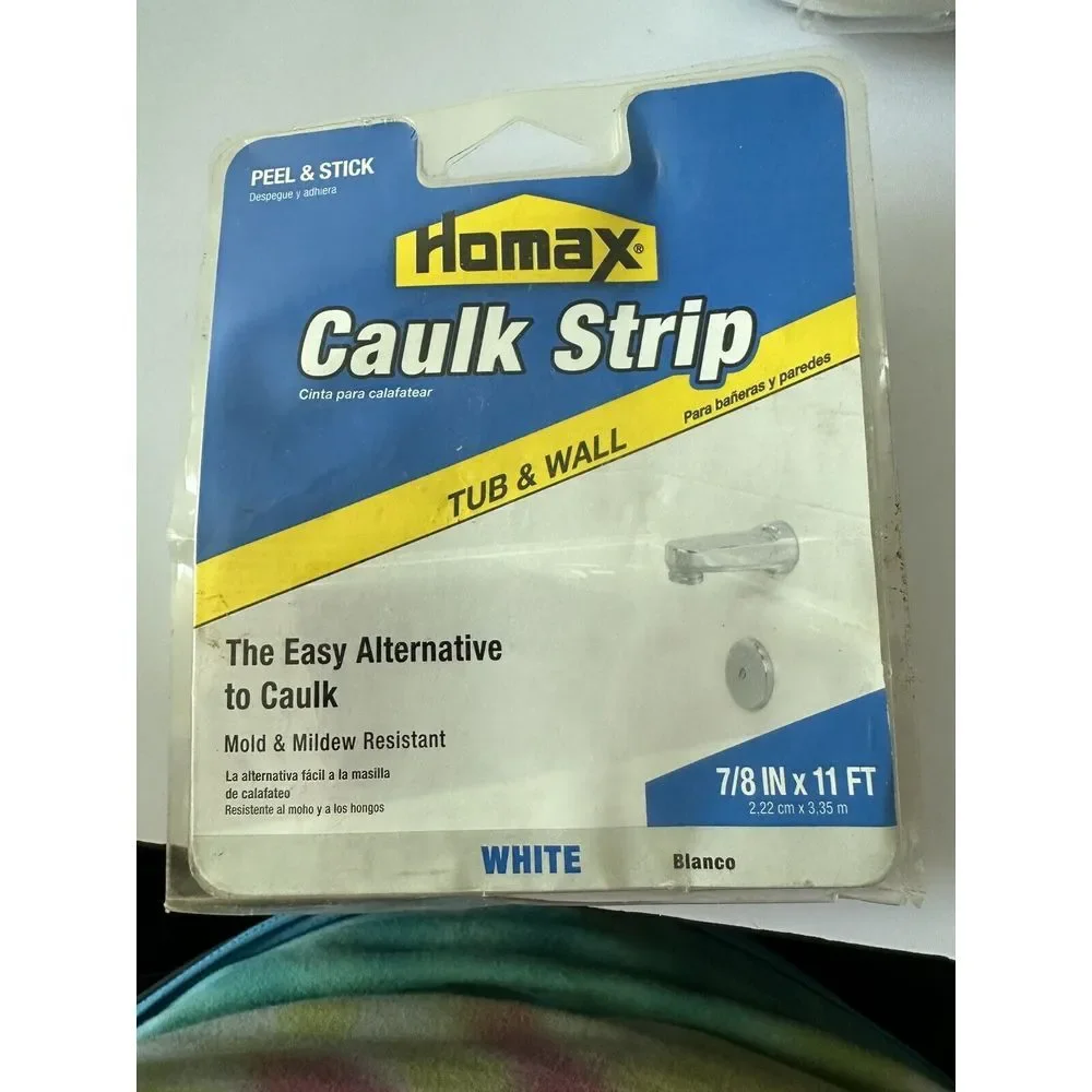 Homax 34015 Tub & Wall Caulk Strip, White, 7/8 In. x 11 Ft. - Quantity 1